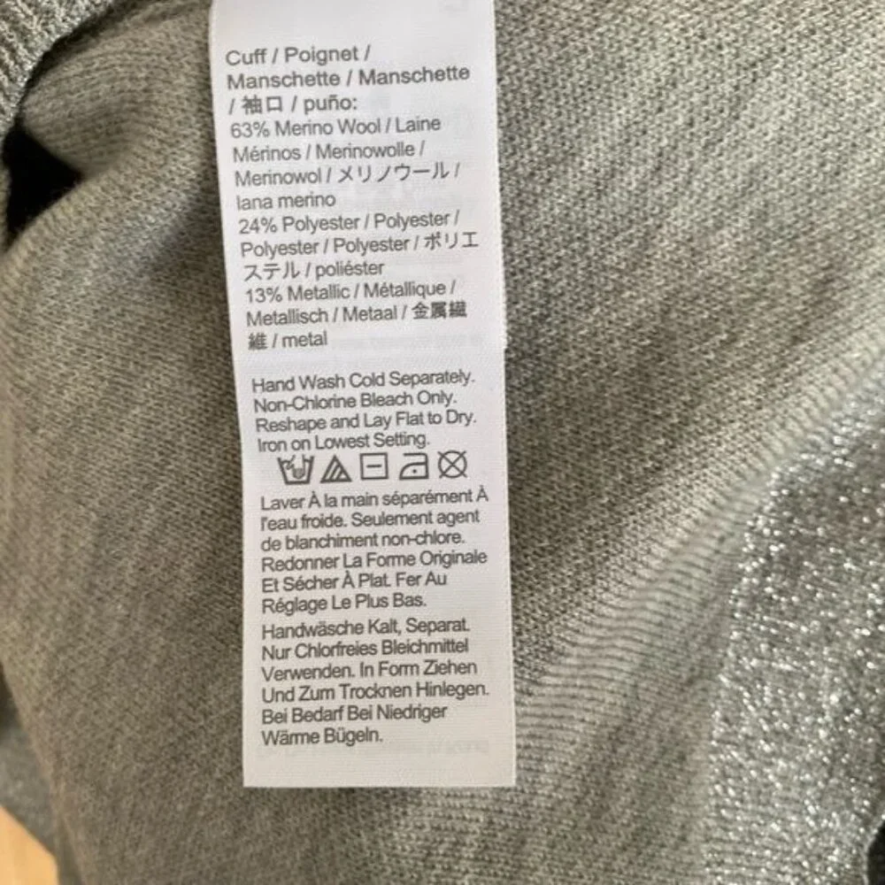 J. Crew Lurex Twist Back Dress in Silver Grey Size Medium NWT